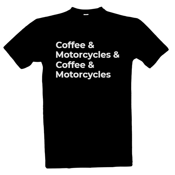 Tričko s potiskem coffee and motorcycles