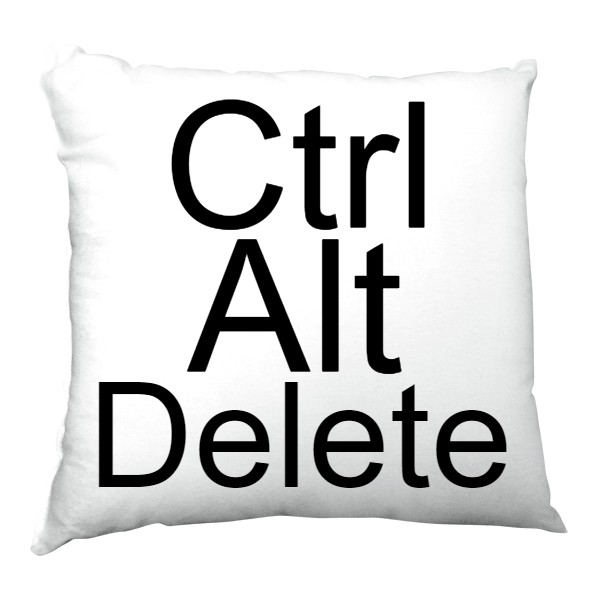 Polštář saténový s potiskem ctrl alt delete