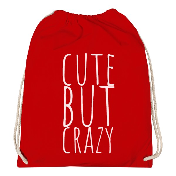 Vak na záda s potiskem cute but crazy - vak