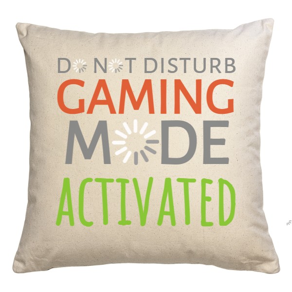 Polštář bavlněný  s potiskem do not disturb gaming mode activated