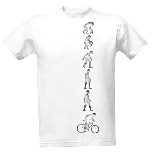 Tričko s potiskem evoluce cyklisty 