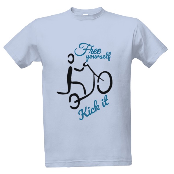Tričko s potiskem free yourself, kick it