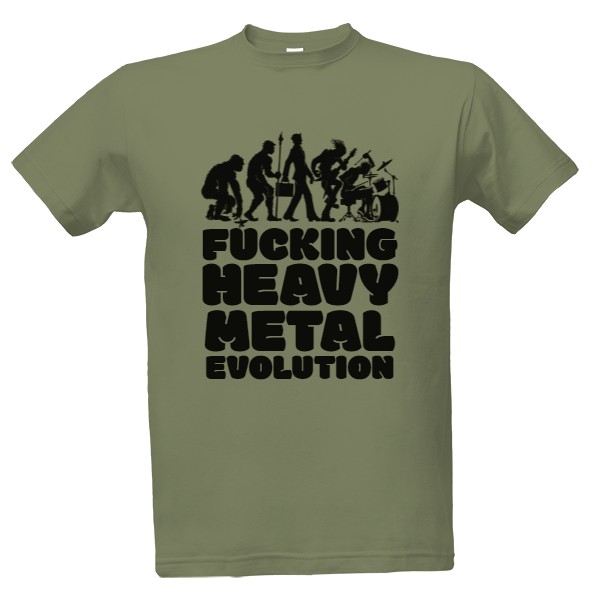 Tričko s potiskem heavy metal evoluce