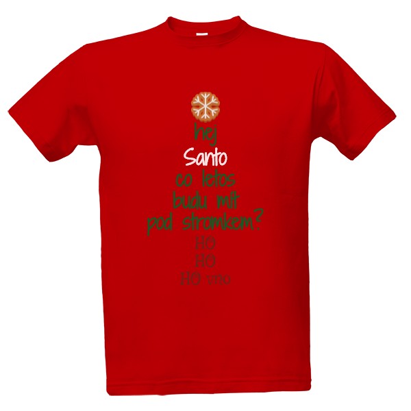 Tričko s potiskem hej Santo!