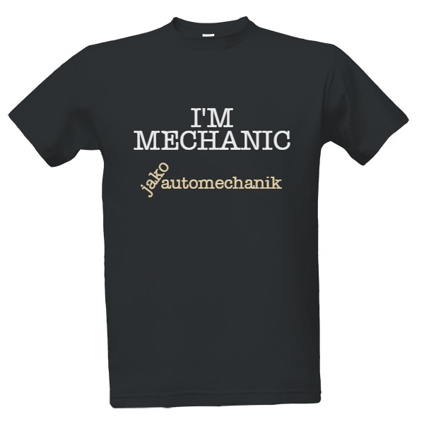 Tričko s potiskem jsem automechanik