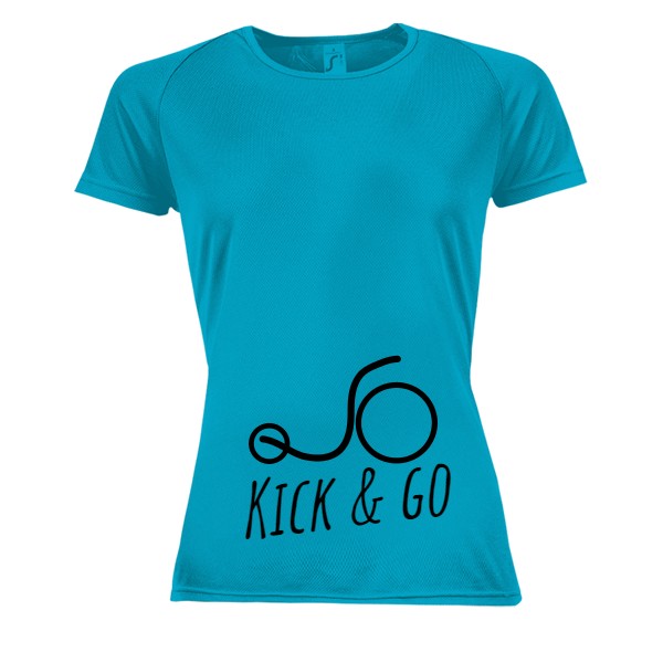 Dámské funkční tričko s potiskem kick & go  - funkční