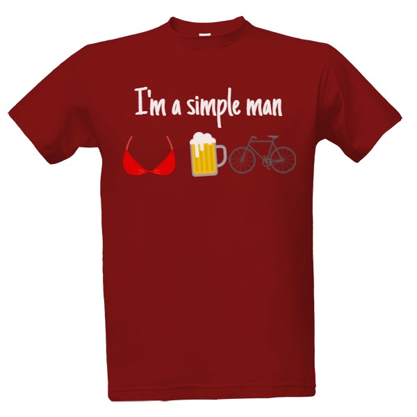 Tričko s potiskem simple man - cyklista