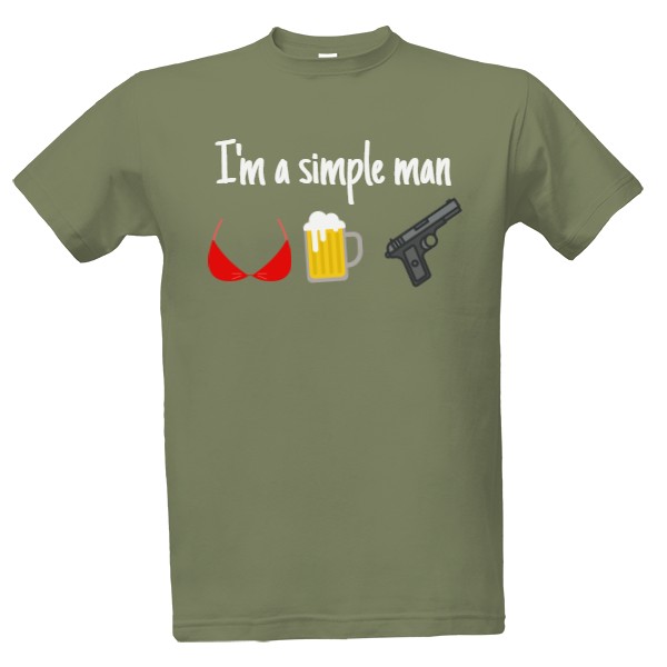 Tričko s potiskem simple man - gun