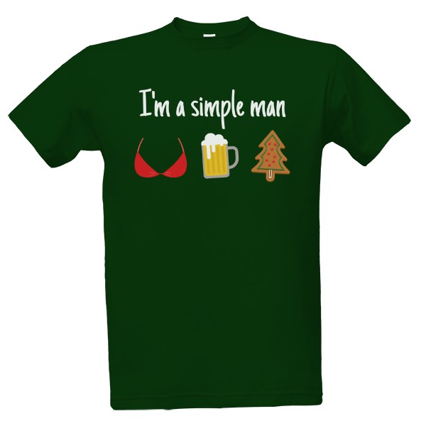 Tričko s potiskem simple man - vánoční