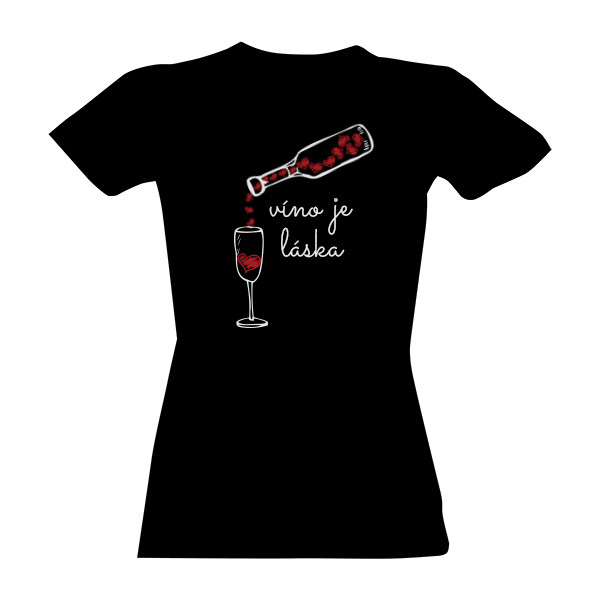 Tričko s potiskem víno je láska