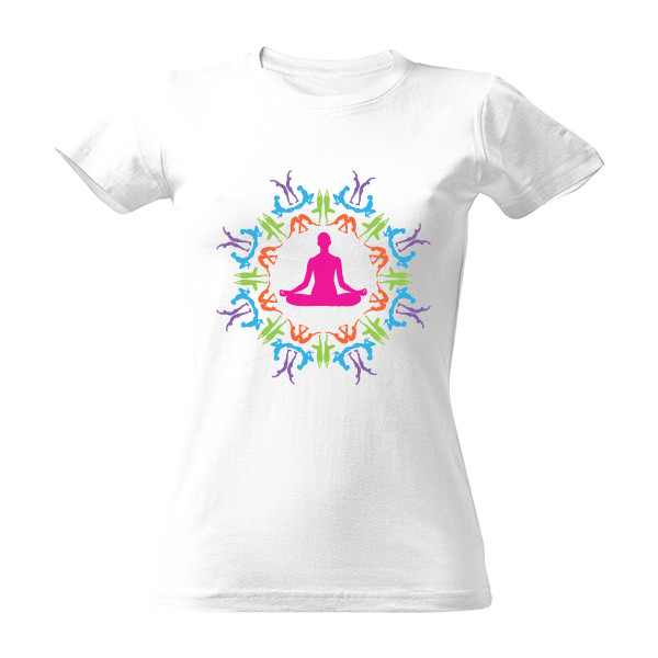 Tričko s potiskem yoga symbol pro ženy